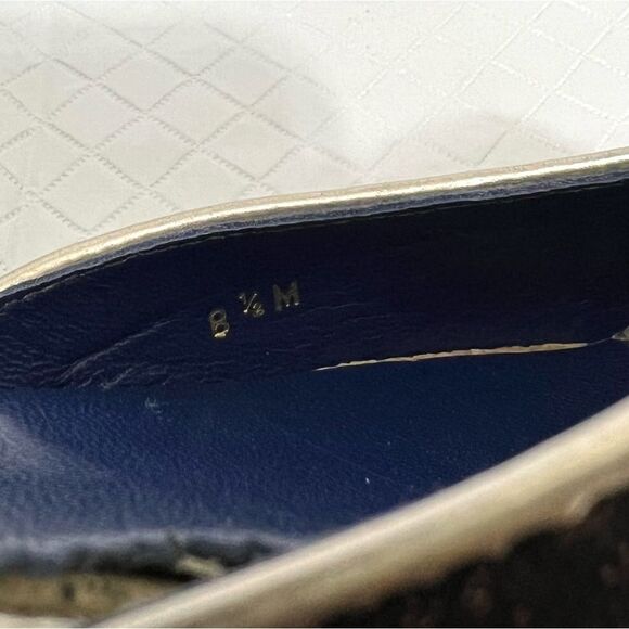 Valentina Rangoni Shimmery Glitter Black Pointed Toe Flats D’Orsay Size 8.5 - Picture 8 of 15